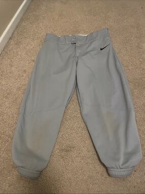 Nike Gray Kids' Knickers Baseball Pants with Black Swoosh XL